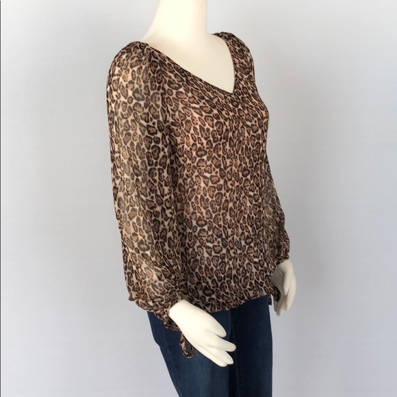 NWT WHBM Leopard Reversible Blouse Size 0 - Picture 9 of 16